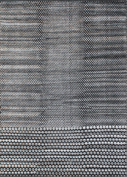Finite Mosaics, Sedimentary Haze Area Rug, Black & Ivory