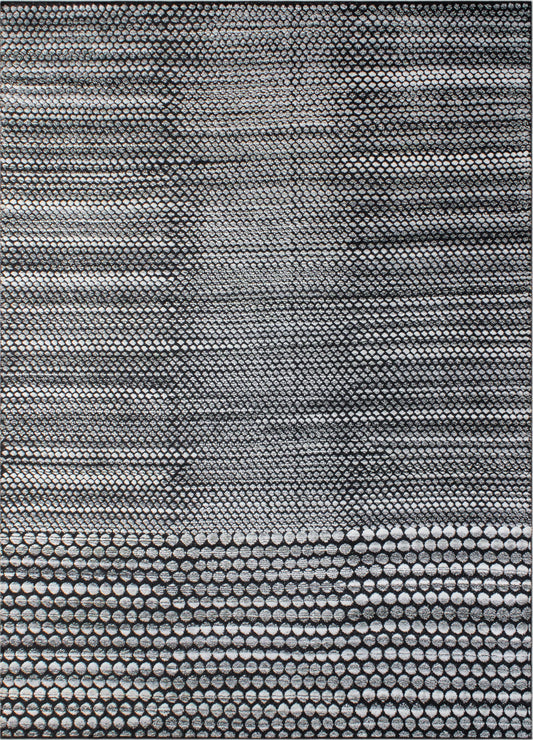 Finite Mosaics, Sedimentary Haze Area Rug, Black & Ivory