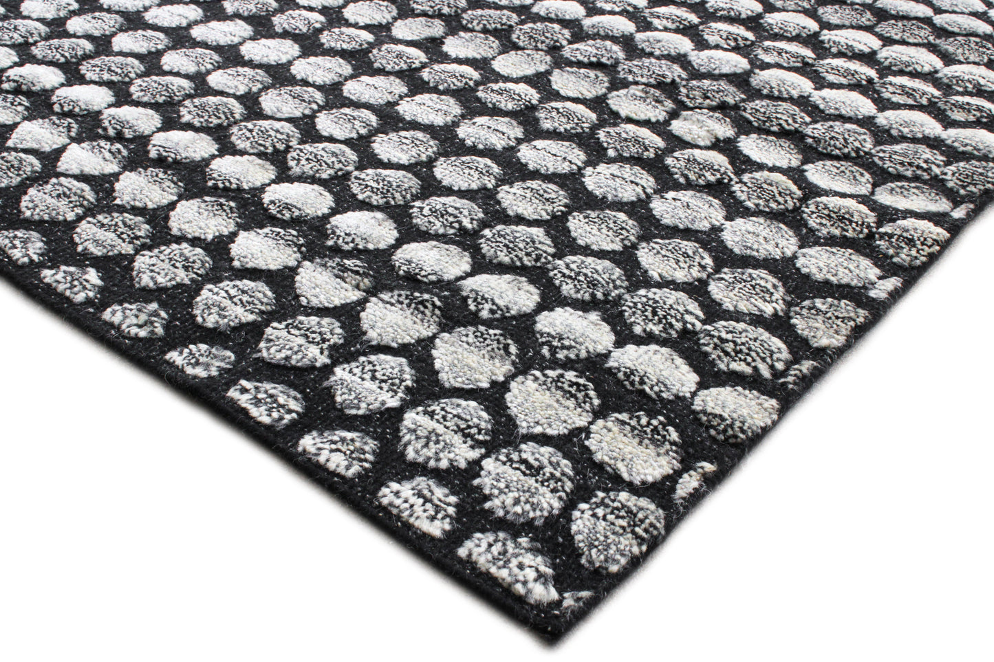 Finite Mosaics, Sedimentary Haze Area Rug, Black & Ivory