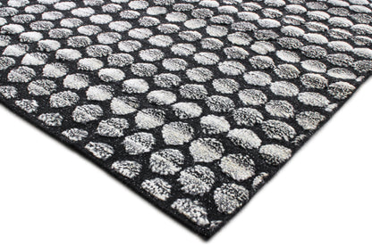 Finite Mosaics, Sedimentary Haze Area Rug, Black & Ivory