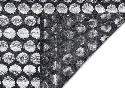 Finite Mosaics, Sedimentary Haze Area Rug, Black & Ivory