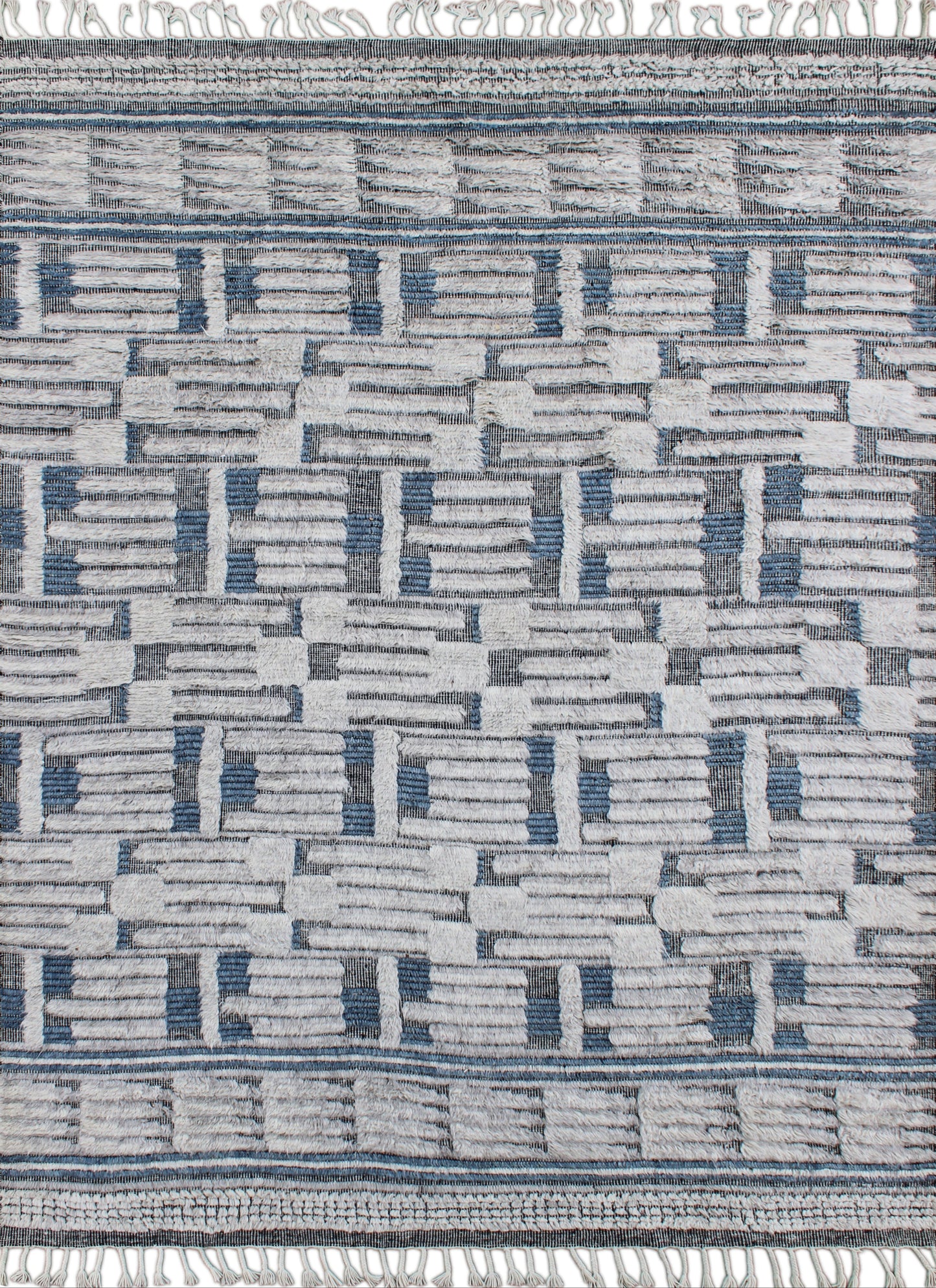 Finite Mosaics, Azure Cipher Area Rug, Ivory & Blue