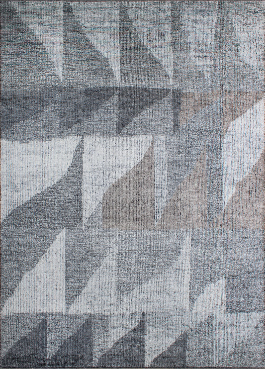 Finite Mosaics, Vanishing Sails Area Rug, Gray & Beige