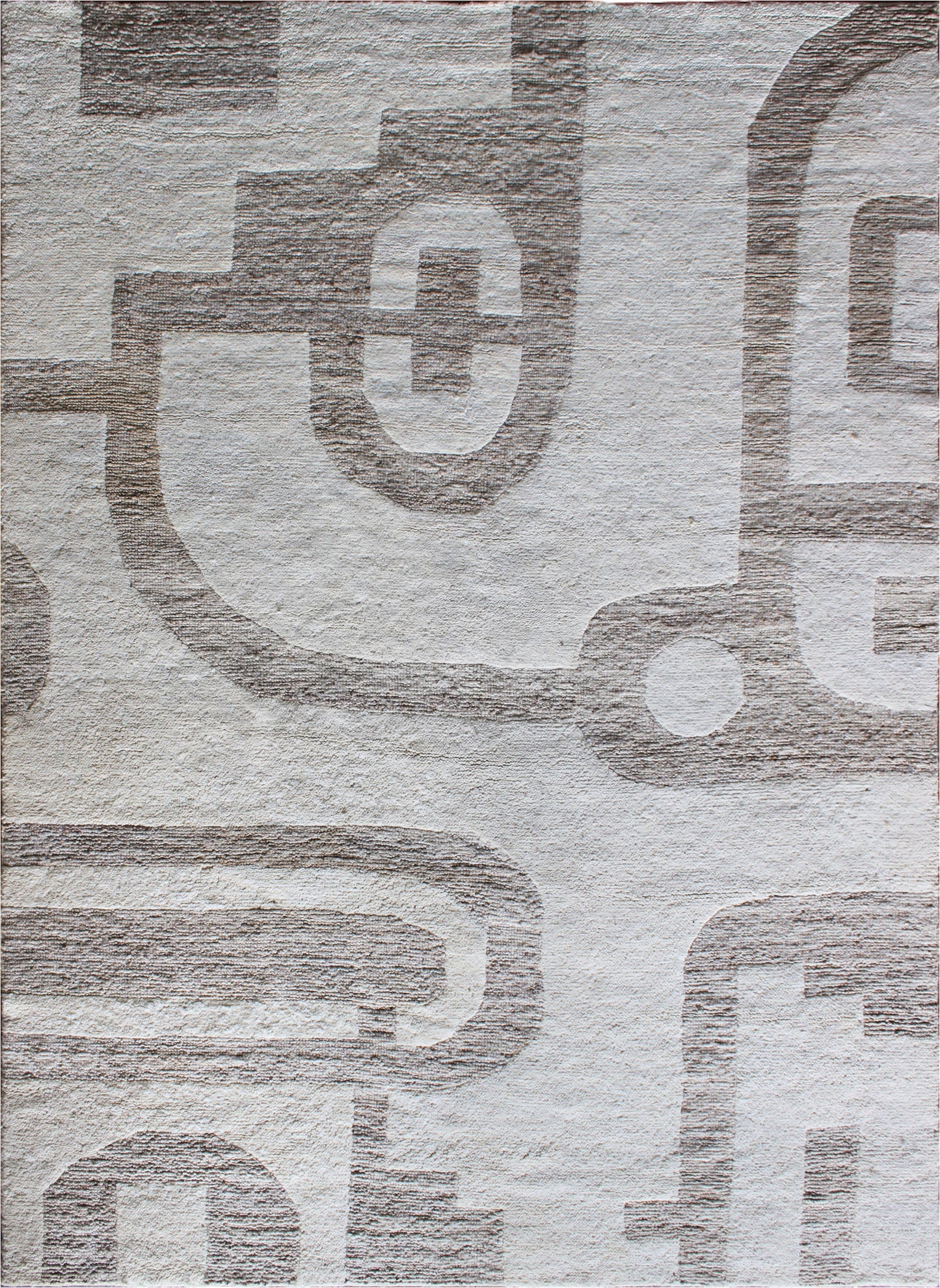 Finite Mosaics, Perpetual Labyrinth Area Rug, Ivory & Beige