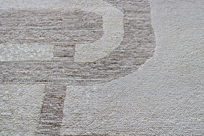 Finite Mosaics, Perpetual Labyrinth Area Rug, Ivory & Beige