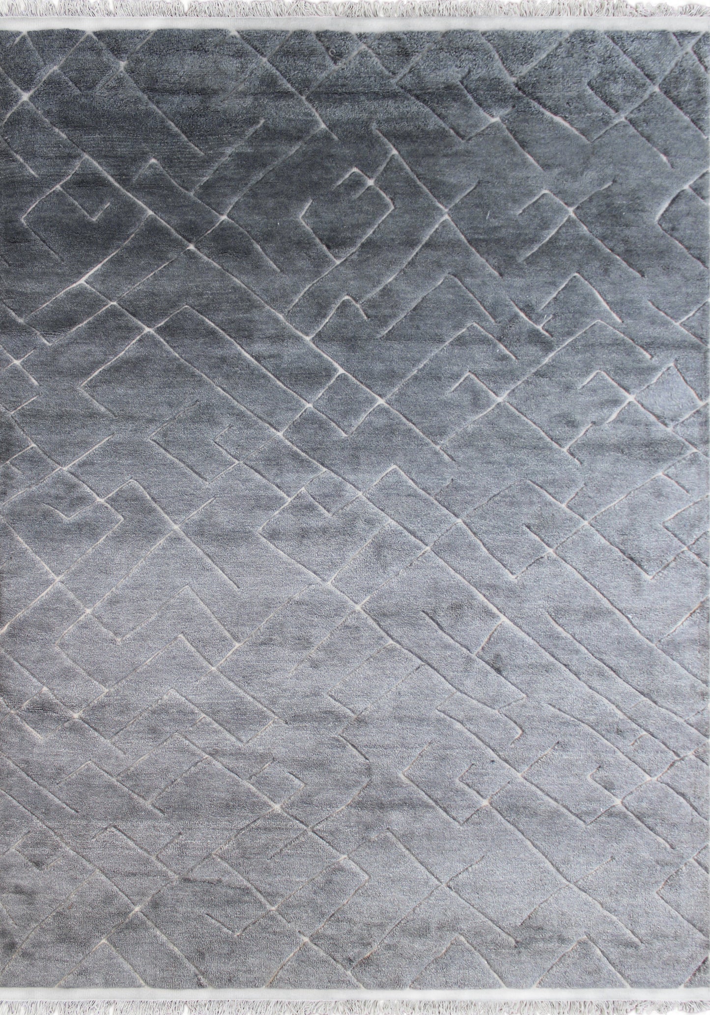 Finite Mosaics, Twisted Labyrinth Area Rug, Gray