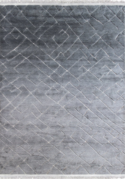 Finite Mosaics, Twisted Labyrinth Area Rug, Gray