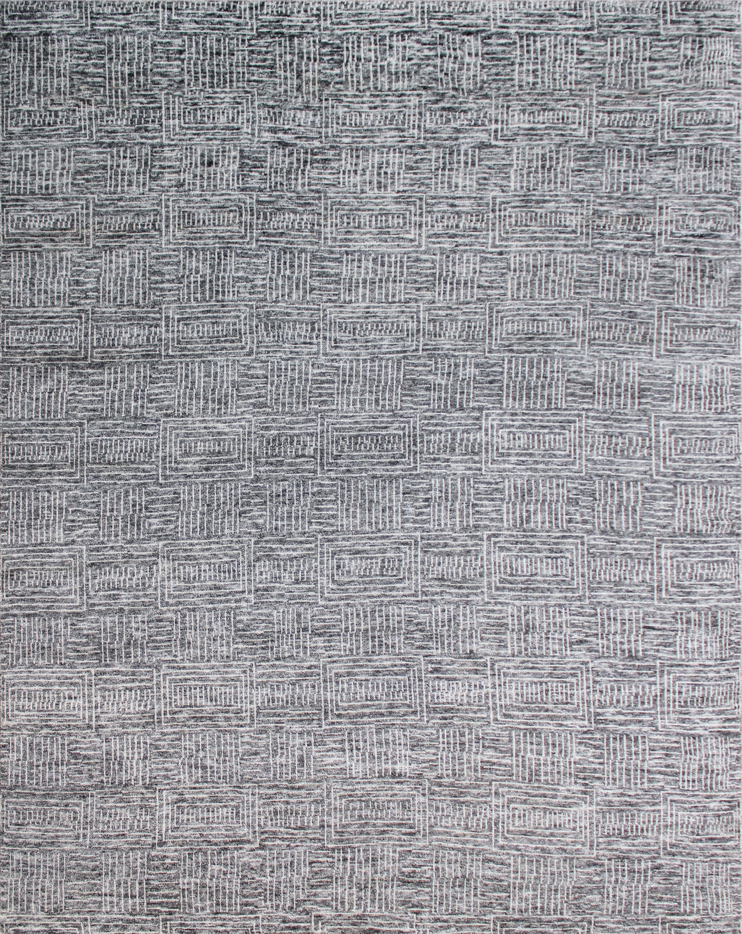 Finite Mosaics, Lamellar Armor Area Rug, Black & Ivory