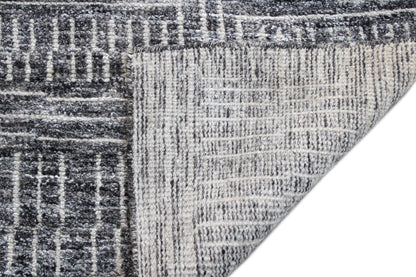 Finite Mosaics, Lamellar Armor Area Rug, Black & Ivory