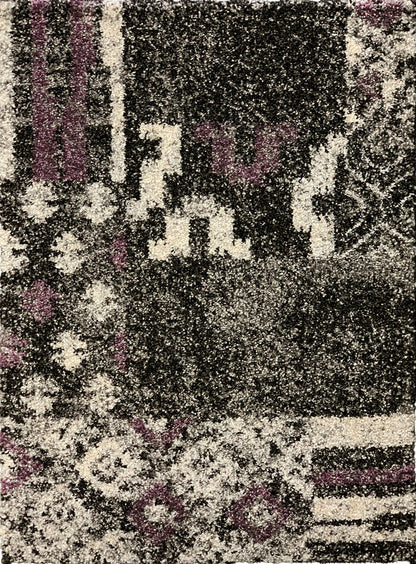 Alonzo Floral Matrix Indoor | Outdoor Area Rug, Gray & Purple
