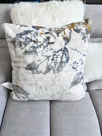Angeleno Faux Chinchilla Fur Throw Pillow, Assorted Multicolor