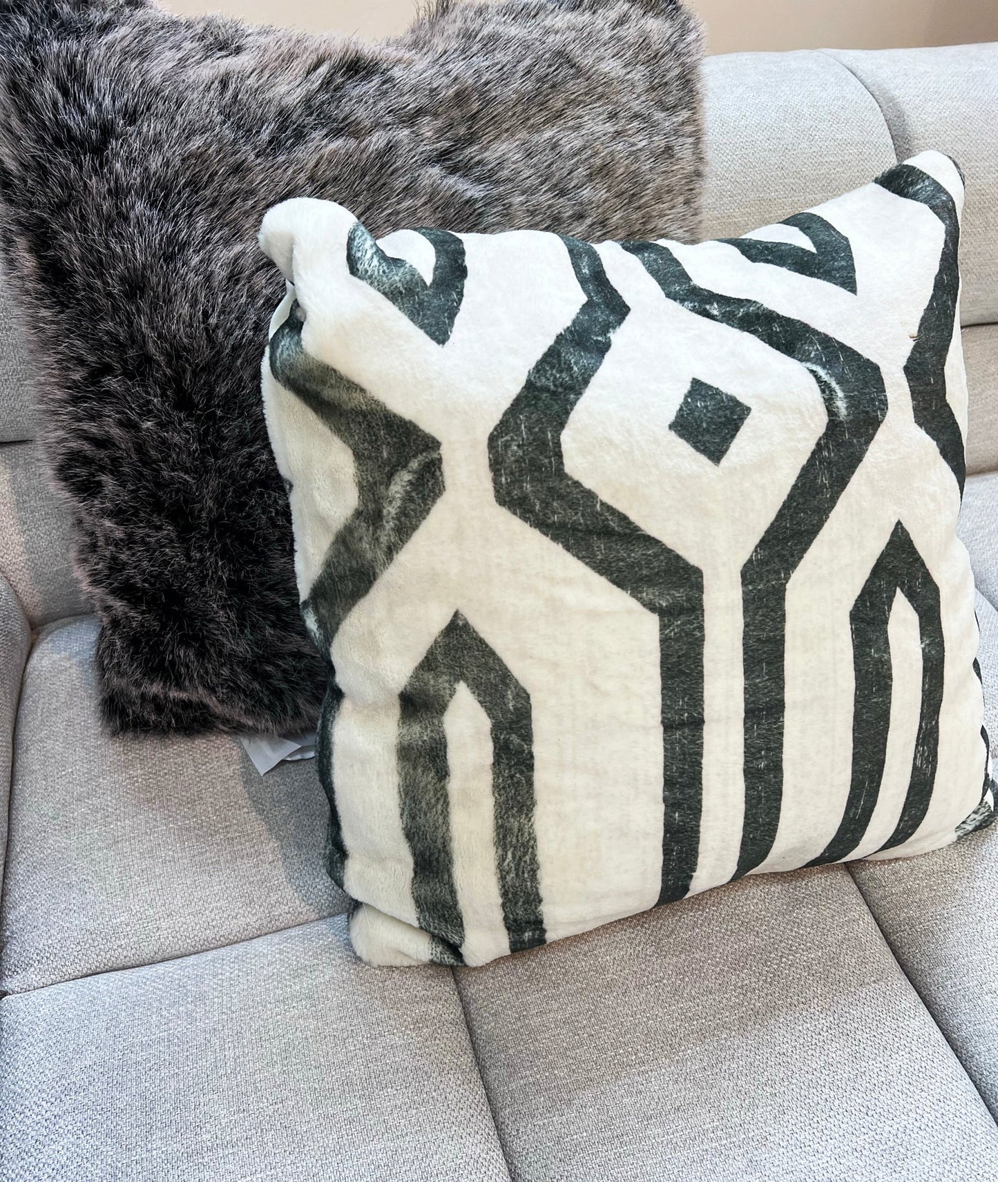 Angeleno Faux Chinchilla Fur Throw Pillow, Assorted Multicolor