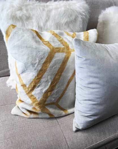 Angeleno Faux Chinchilla Fur Throw Pillow, Assorted Multicolor