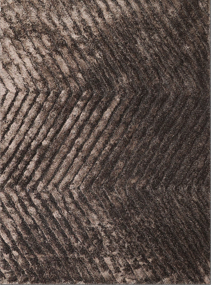 Finite Mosaics, Chevron Area Rug, Brown