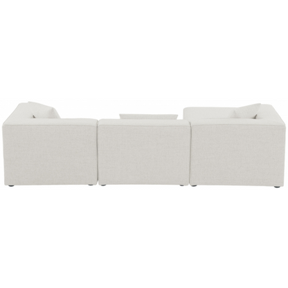 Aerith 4-Piece Linen Modular Sectional, Cream