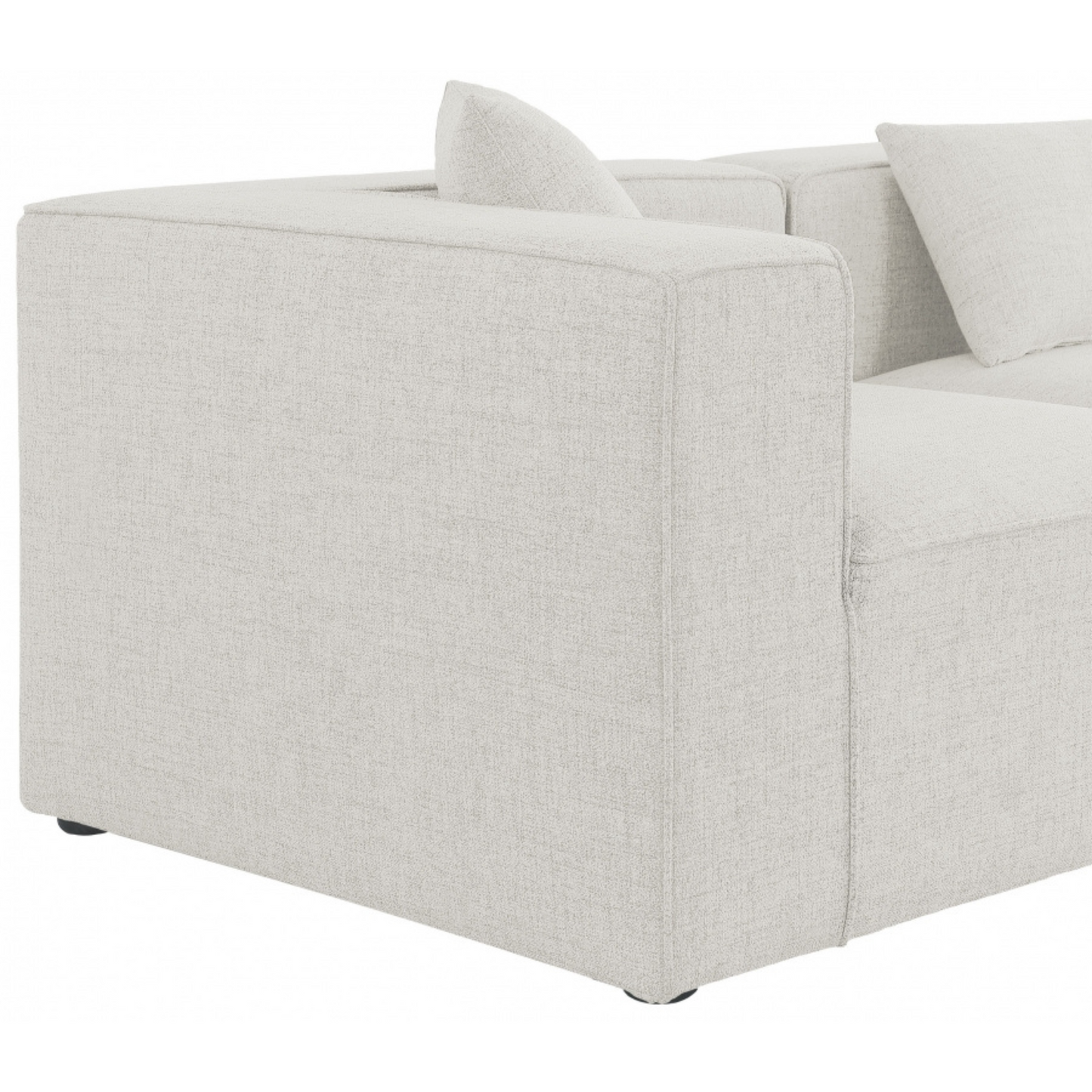 Aerith 4-Piece Linen Modular Sectional, Cream