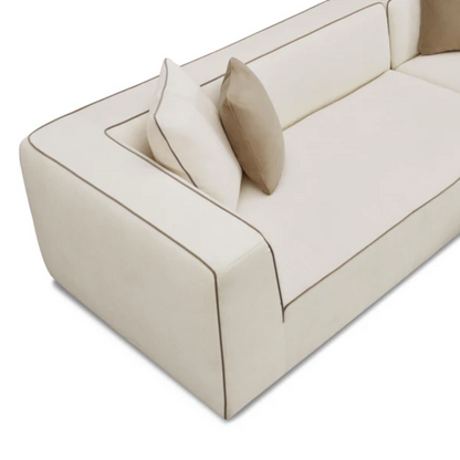 Alice Left-Facing L-Shaped Linen Sectional, Cream
