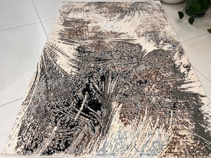 Biv Whiskers Indoor | Outdoor Area Rug, Gray & Silver