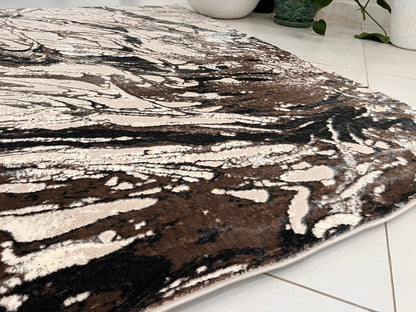Biv Overflow Indoor | Outdoor Area Rug, Beige & Silver