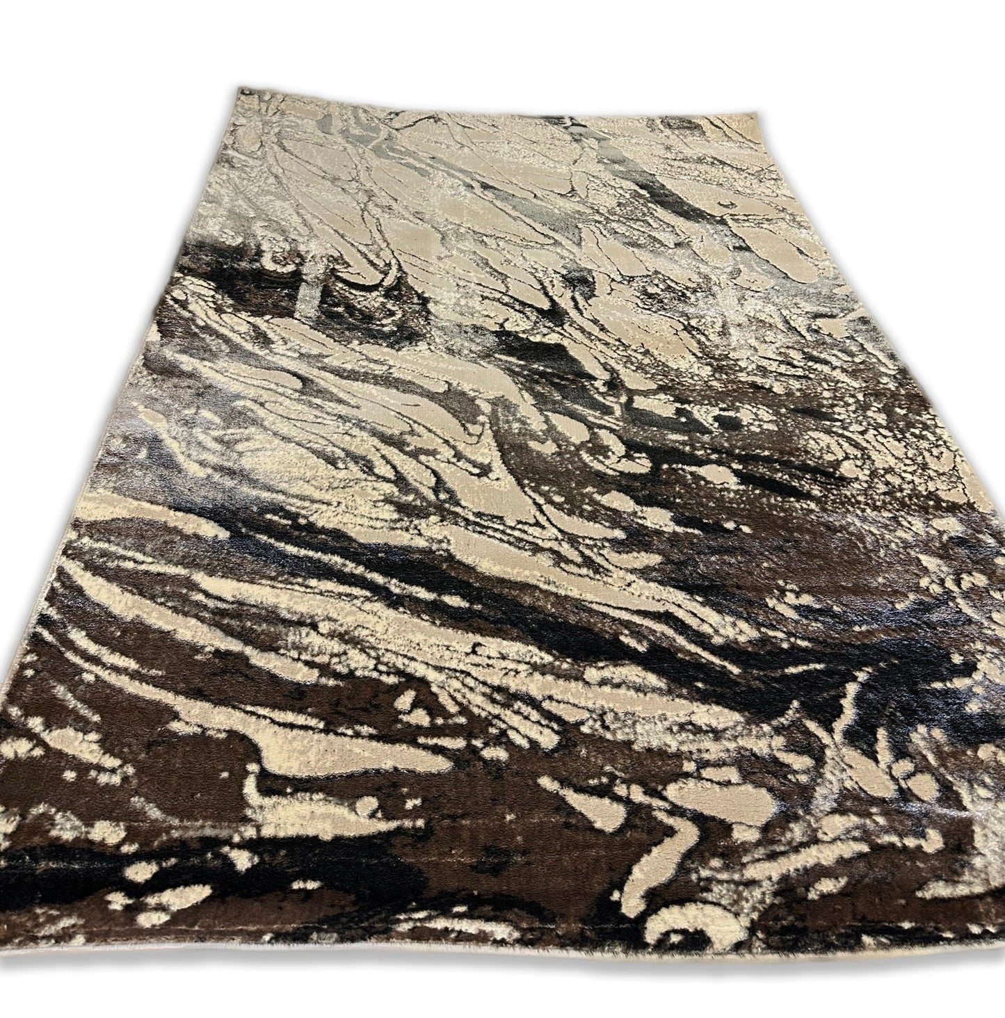 Biv Overflow Indoor | Outdoor Area Rug, Beige & Silver