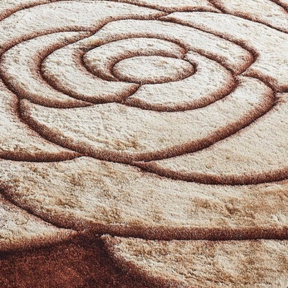 3D Blossom Shag Area Rug, Brown