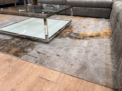 Devo Cosmic Dreams Area Rug, Platinum & Gray