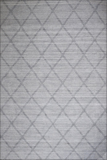 Finite Mosaics, Diamond Lattice Area Rug, Gray & Silver