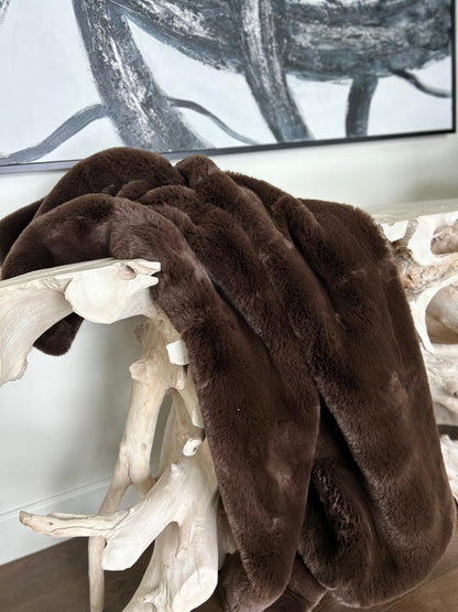 Luxury Faux Chinchilla Fur Throw Blanket, Assorted Colors