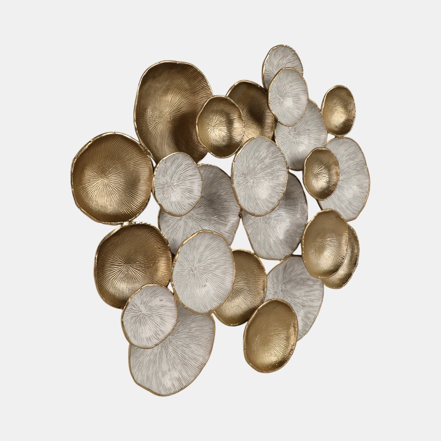 Cosmic Ripples Metal Wall Art, Gold & White