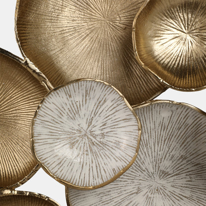 Cosmic Ripples Metal Wall Art, Gold & White