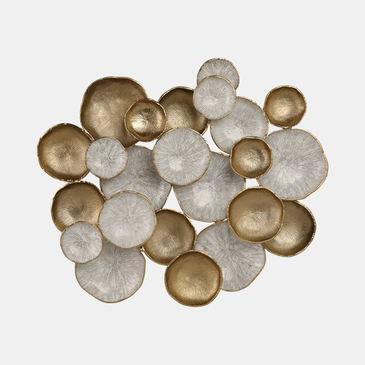 Cosmic Ripples Metal Wall Art, Gold & White