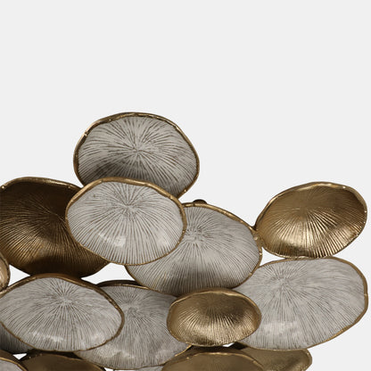 Cosmic Ripples Metal Wall Art, Gold & White