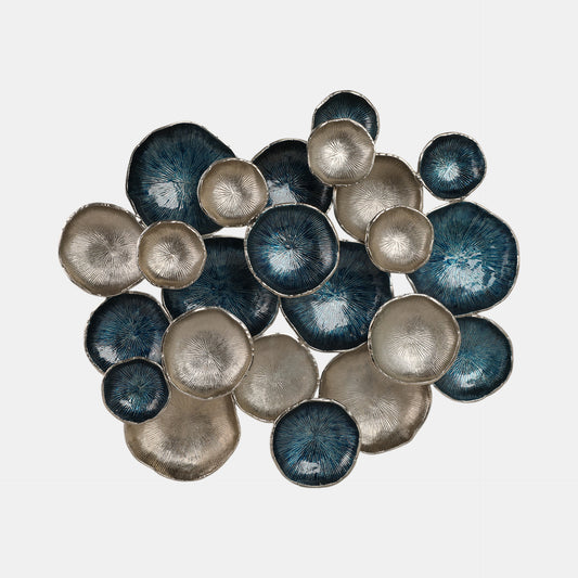 Cosmic Ripples Metal Wall Art, Silver & Blue