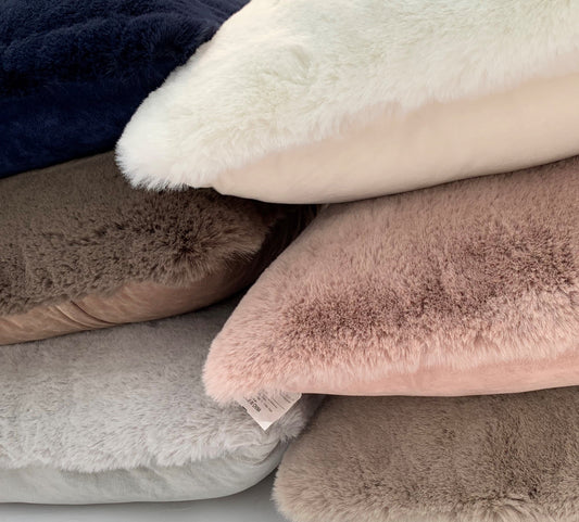 Luxury Faux Chinchilla Fur Throw Pillow, Assorted Colors