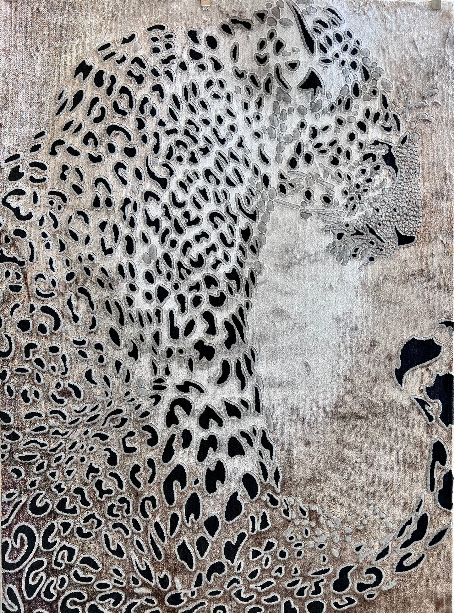 Devo Pensive Predator Area Rug, Platinum & Gray