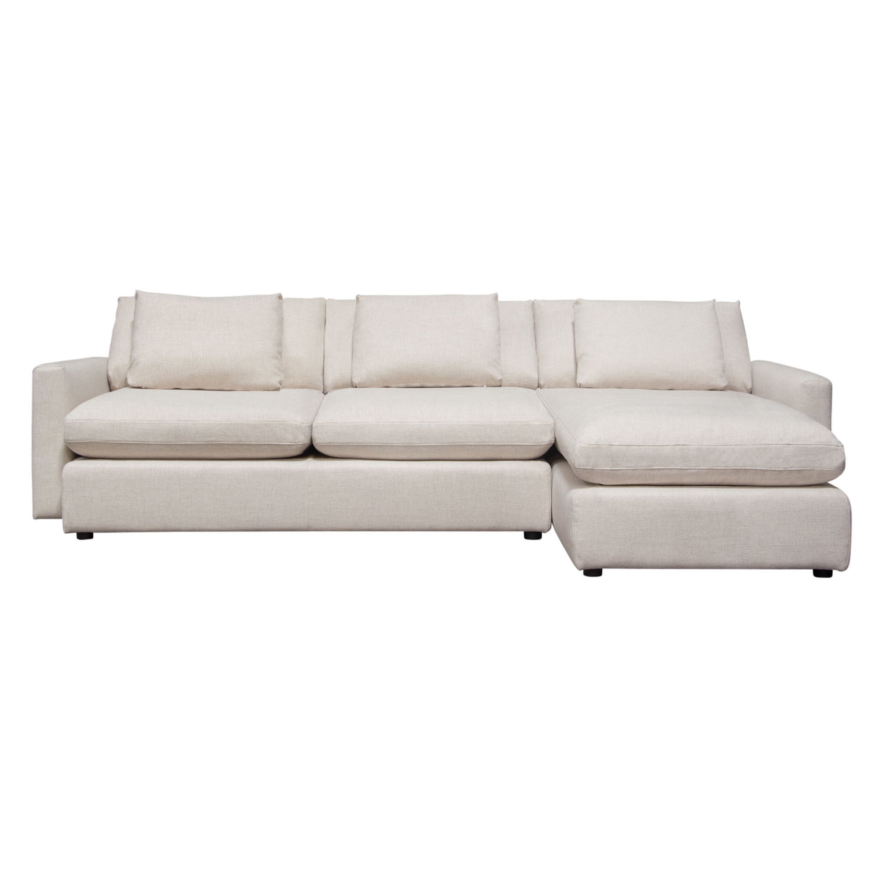 Eden 2 Piece Reversible Fabric Sectional, Cream