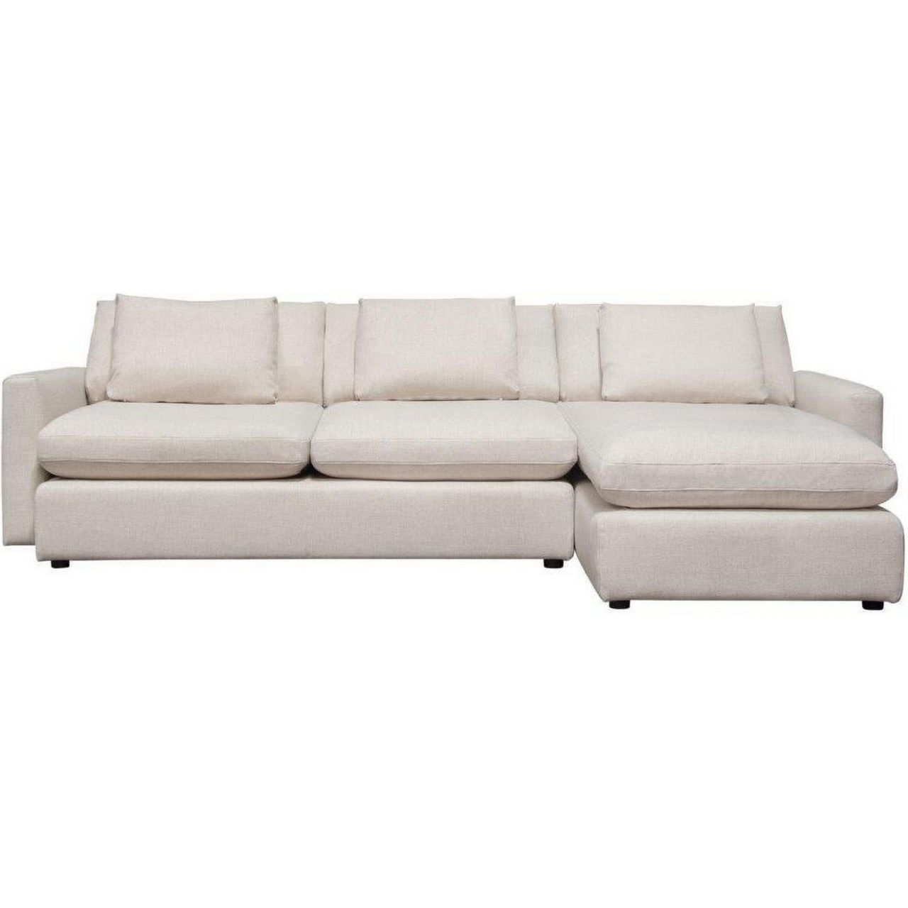Eden 2 Piece Reversible Fabric Sectional, Cream