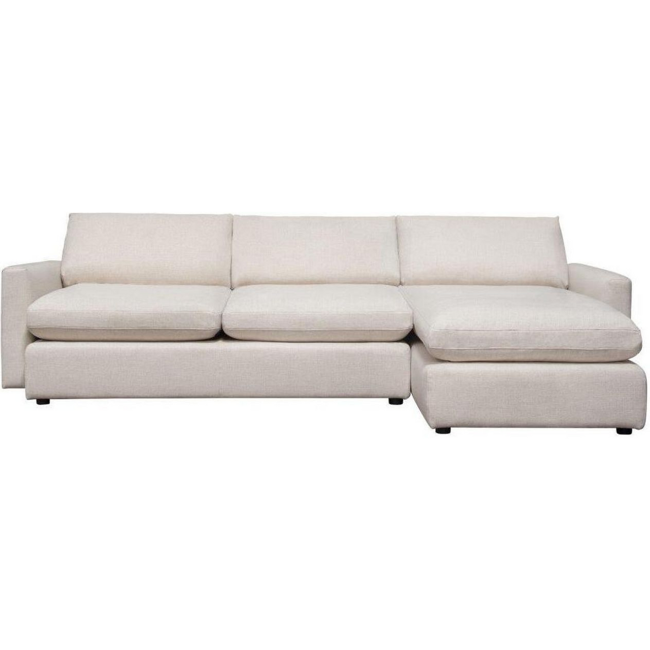 Eden 2 Piece Reversible Fabric Sectional, Cream