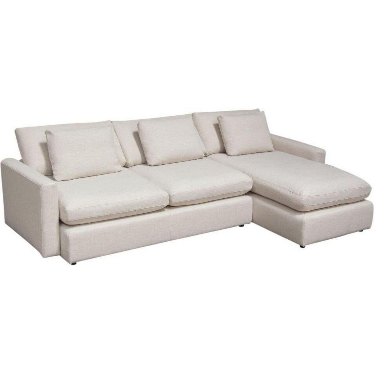 Eden 2 Piece Reversible Fabric Sectional, Cream