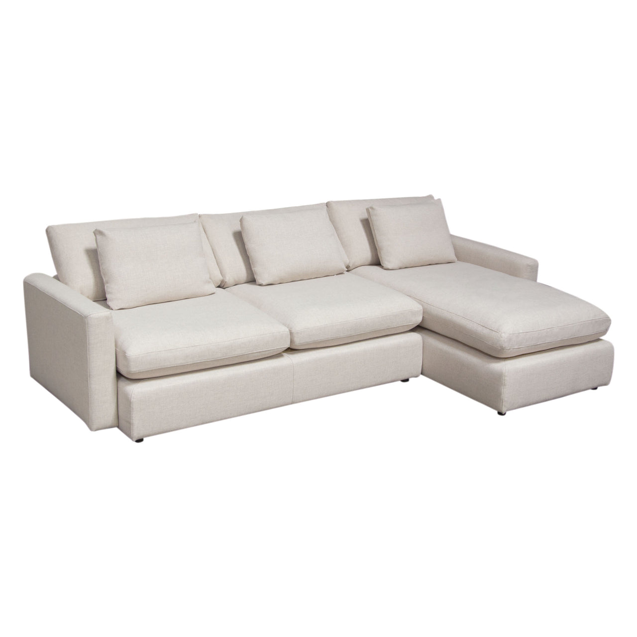 Eden 2 Piece Reversible Fabric Sectional, Cream