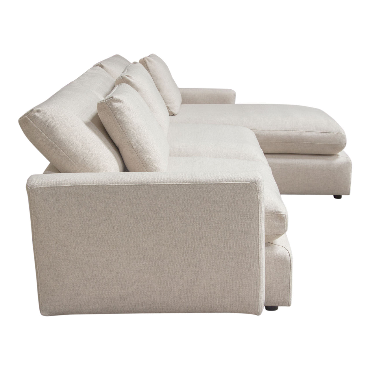 Eden 2 Piece Reversible Fabric Sectional, Cream