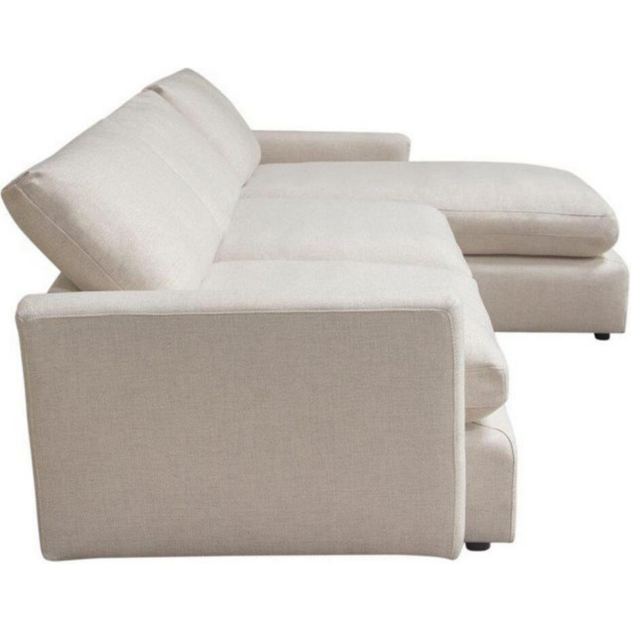 Eden 2 Piece Reversible Fabric Sectional, Cream