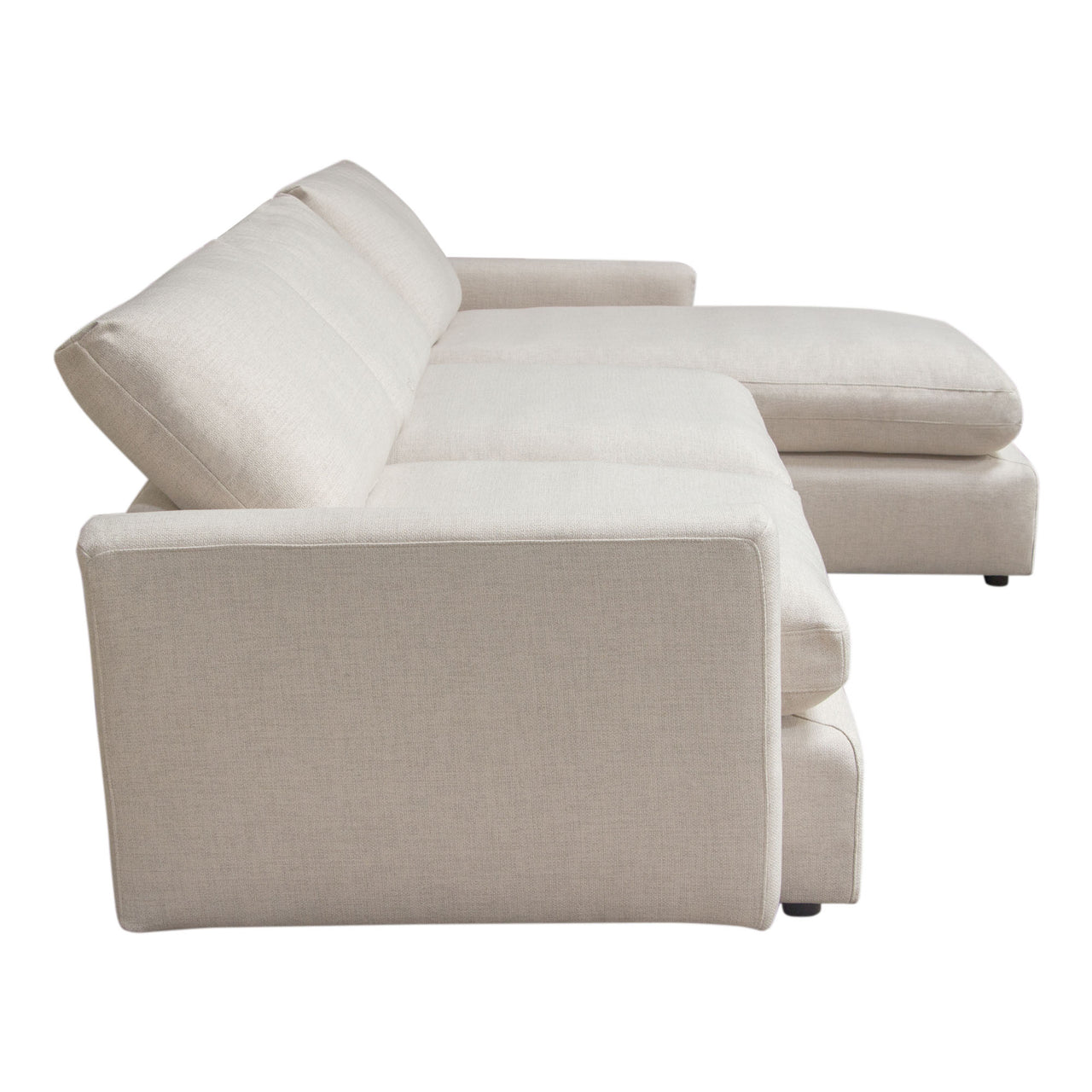 Eden 2 Piece Reversible Fabric Sectional, Cream