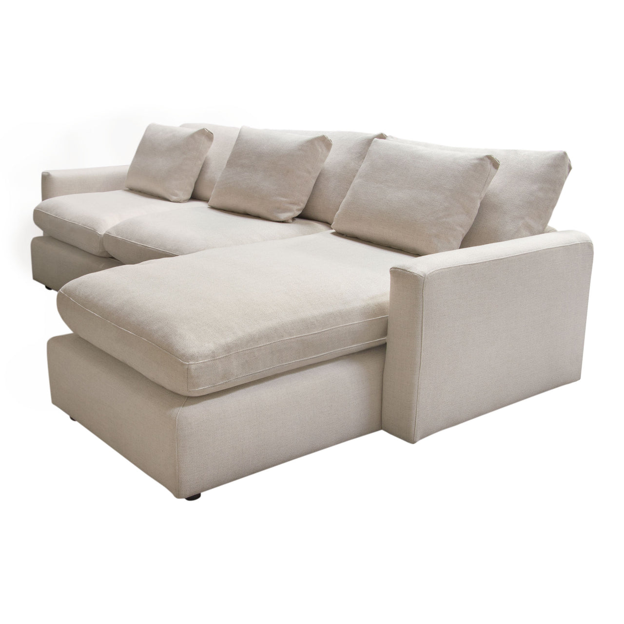 Eden 2 Piece Reversible Fabric Sectional, Cream