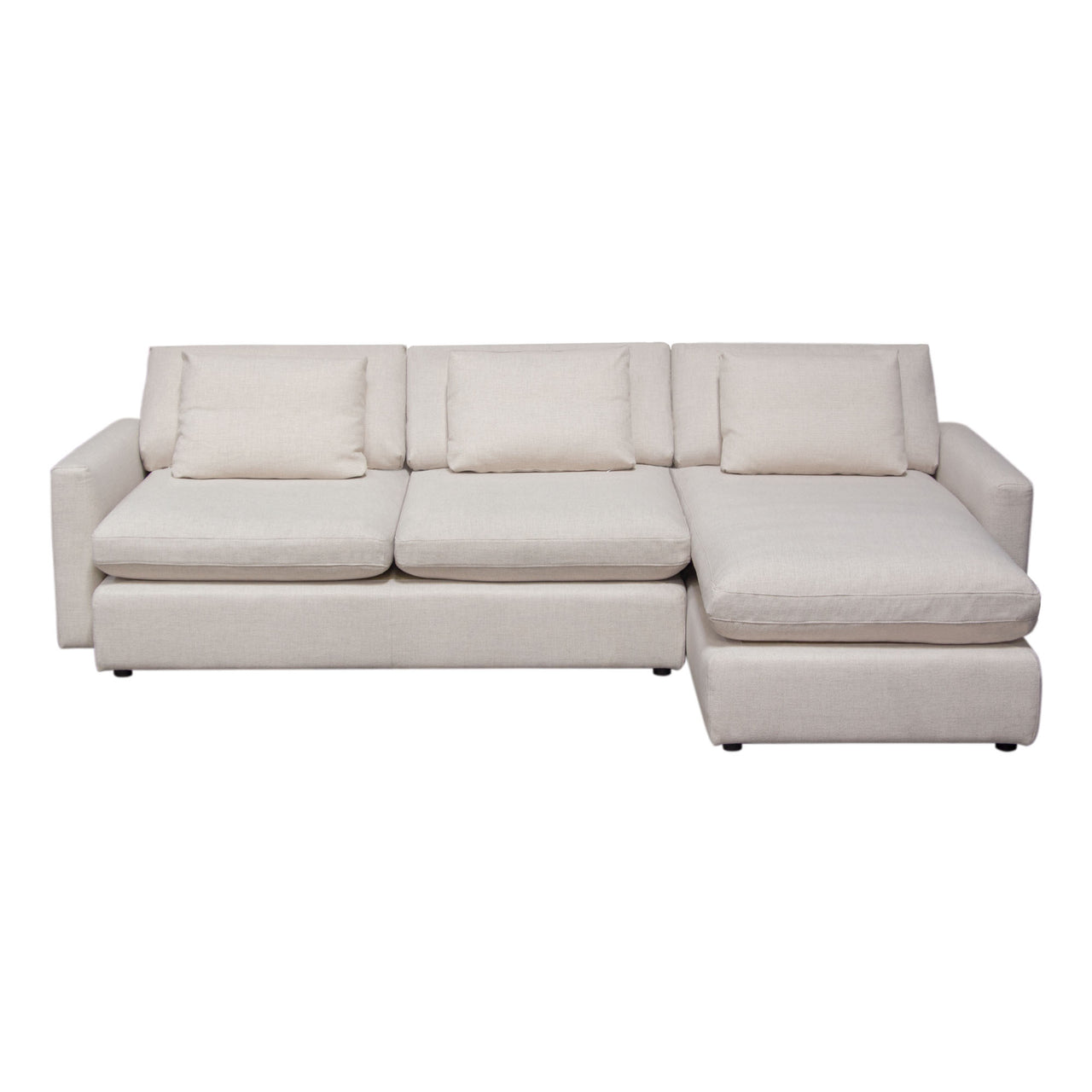 Eden 2 Piece Reversible Fabric Sectional, Cream