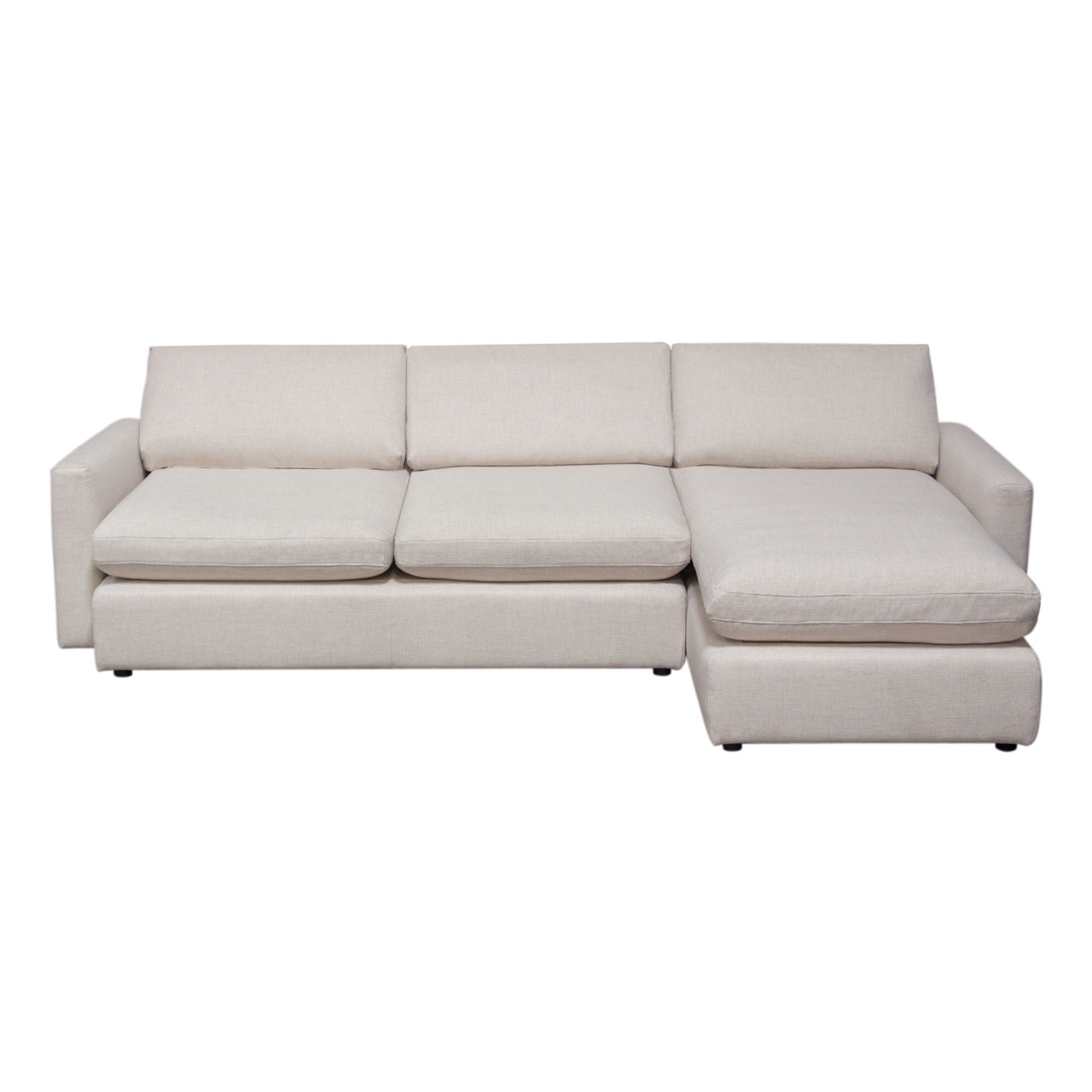 Eden 2 Piece Reversible Fabric Sectional, Cream
