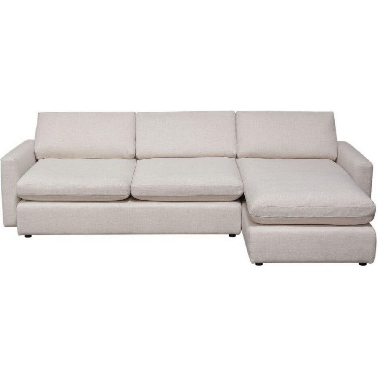 Eden 2 Piece Reversible Fabric Sectional, Cream