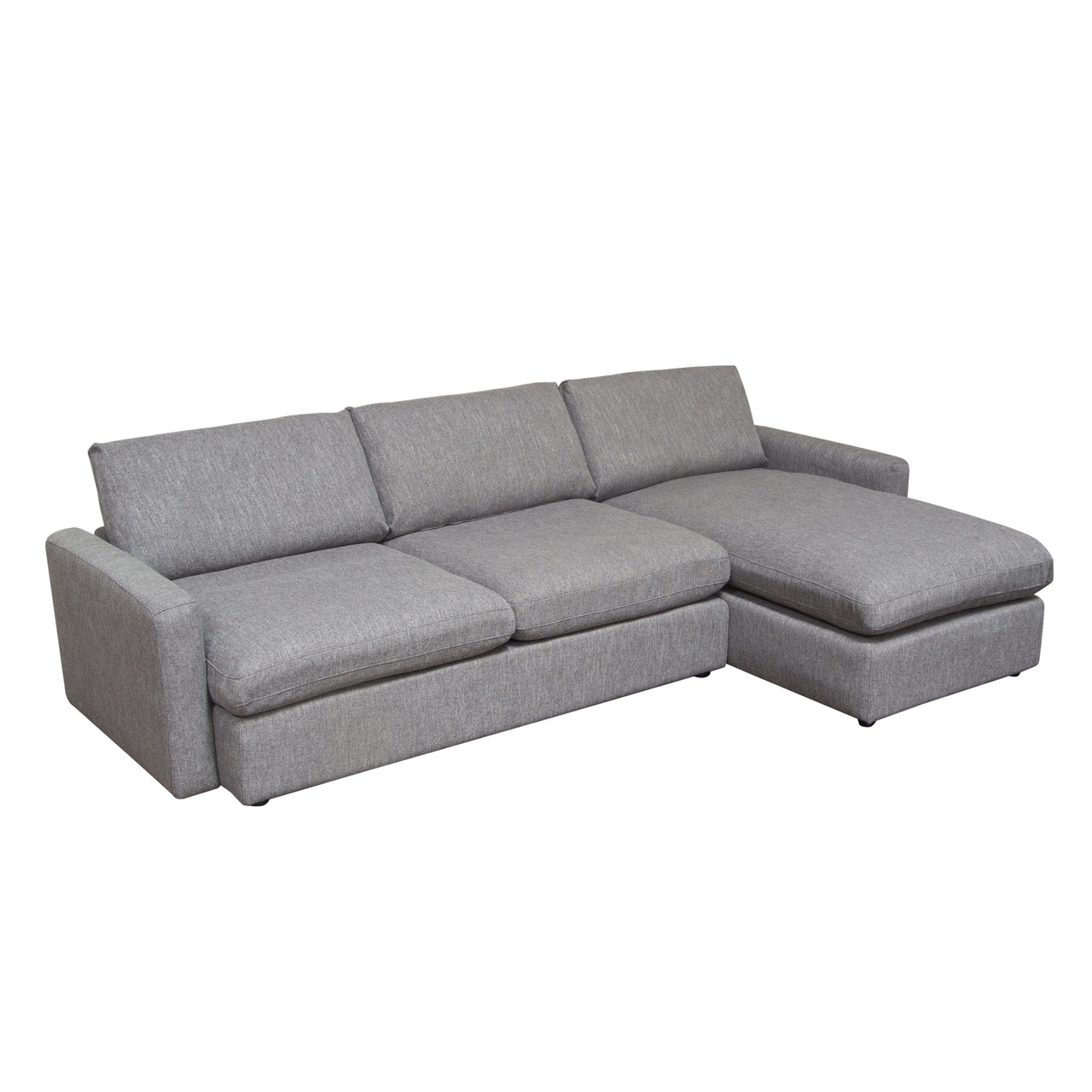 Eden 2 Piece Reversible Fabric Sectional, Gray