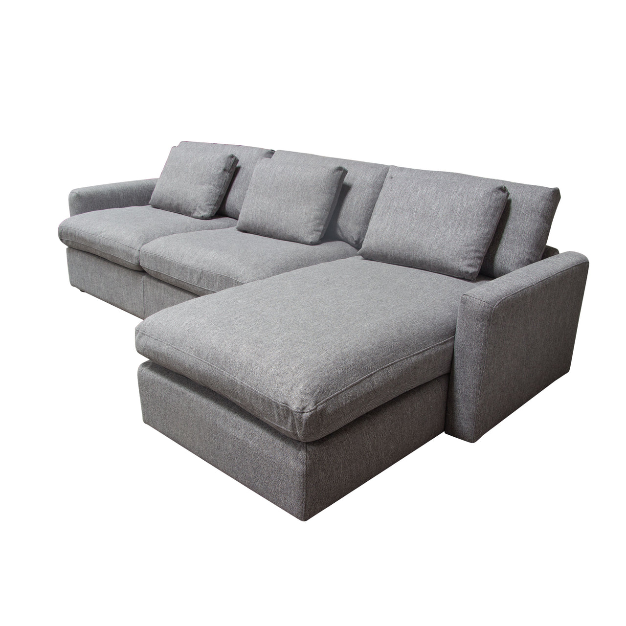 Eden 2 Piece Reversible Fabric Sectional, Gray