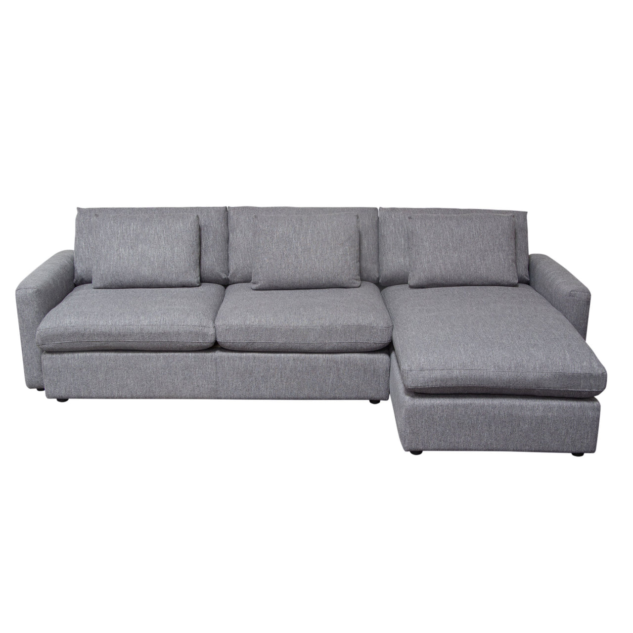 Eden 2 Piece Reversible Fabric Sectional, Gray